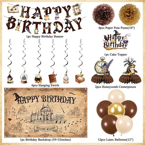 Vlipoeasn Halloween Wizard Birthday Party Decoration Set for Kids in Saudi Arabia