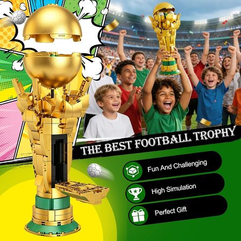 Gohero 446PCS Soccer Trophy Building Set, STEM Golden Cup Model for Kids 8+ in Kuwait