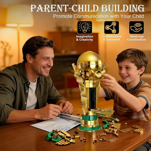 Gohero 446PCS Soccer Trophy Building Set, STEM Golden Cup Model for Kids 8+ in Kuwait