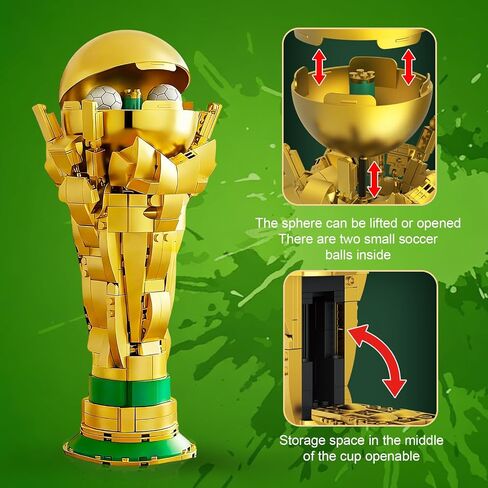 Gohero 446PCS Soccer Trophy Building Set, STEM Golden Cup Model for Kids 8+ in Kuwait
