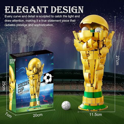 Gohero 446PCS Soccer Trophy Building Set, STEM Golden Cup Model for Kids 8+ in Kuwait
