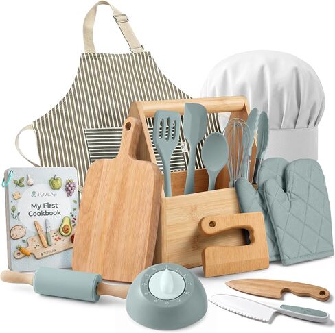 Tovla Jr. Real Cooking and Baking Set | Montessori Wood Tools | Ages 4-12 in Kuwait