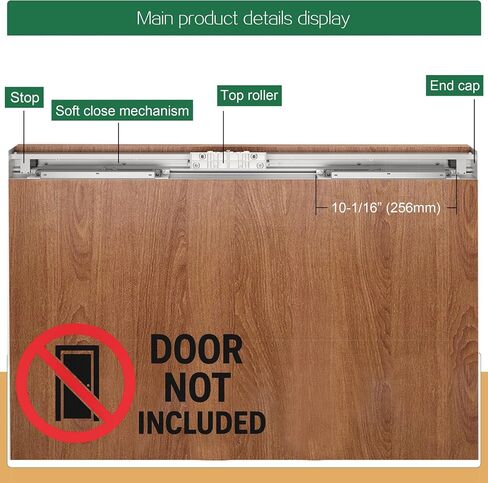 DIYHD 42" Concealed Sliding Barn Door Hardware Soft Closing Interior Wall Mount Hidden Track Rolling Kit in Kuwait