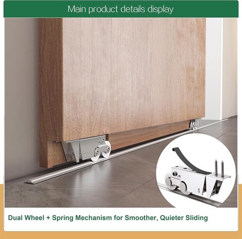 DIYHD 42" Concealed Sliding Barn Door Hardware Soft Closing Interior Wall Mount Hidden Track Rolling Kit in Kuwait