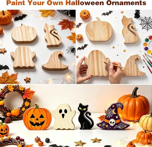 Halloween Wood Painting Kit, DIY Paint Your Own Freestanding Wooden Cutouts in Kuwait