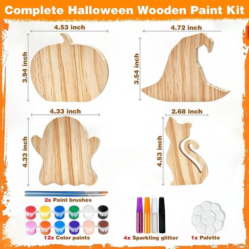 Halloween Wood Painting Kit, DIY Paint Your Own Freestanding Wooden Cutouts in Kuwait