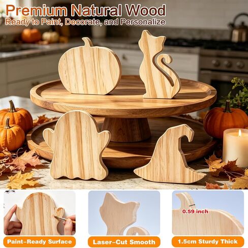 Halloween Wood Painting Kit, DIY Paint Your Own Freestanding Wooden Cutouts in Kuwait