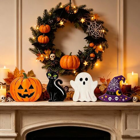 Halloween Wood Painting Kit, DIY Paint Your Own Freestanding Wooden Cutouts in Kuwait