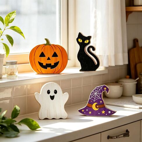 Halloween Wood Painting Kit, DIY Paint Your Own Freestanding Wooden Cutouts in Kuwait
