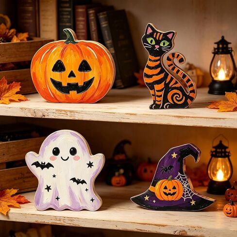 Halloween Wood Painting Kit, DIY Paint Your Own Freestanding Wooden Cutouts in Kuwait