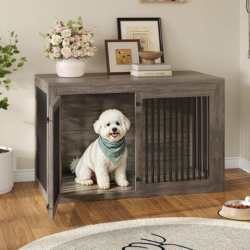 AMERLIFE Corner Dog Crate Furniture for Medium/Large Dogs Space-Saving in Kuwait