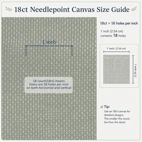 Howie’s Needlepoint Needlepoint Needlepoint Canvas, 18-Mesh Blank Canvas Green Canvas(20" x 26") in Kuwait