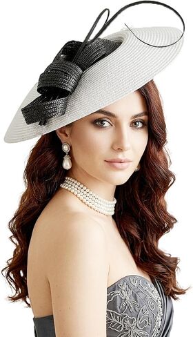 FADVES Fascinators Pillbox Hat Weddings Women Straw Fedora Vintage Sinamay Base Hats in Kuwait