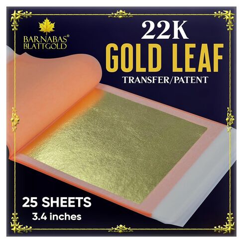 Barnabas 24K Real Gold Leaf Sheets for Crafts - 10-Transfer Sheet 3.1inch in Saudi Arabia