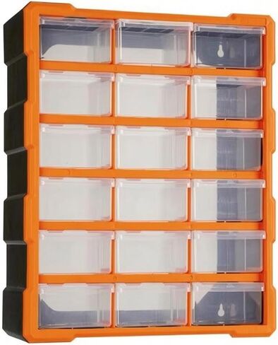 Hardware Organizer Cabinet with Clear Drawers Space-Efficient Wall-Mountable Parts Organizer for Hobby Room, Orange in Saudi Arabia