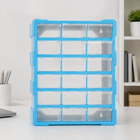 Hardware Organizer Cabinet with Clear Drawers Space-Efficient Wall-Mountable Parts Organizer for Hobby Room, Orange in Saudi Arabia