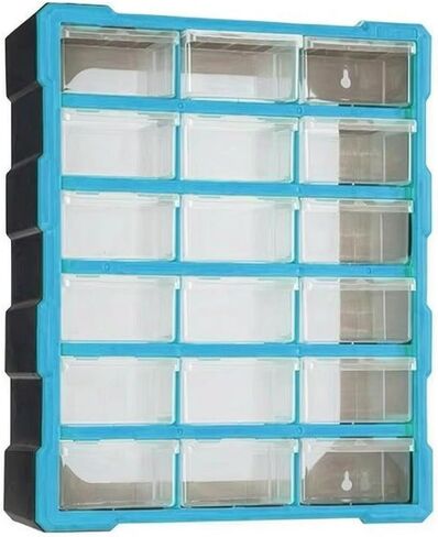Hardware Organizer Cabinet with Clear Drawers Space-Efficient Wall-Mountable Parts Organizer for Hobby Room, Blue in Saudi Arabia