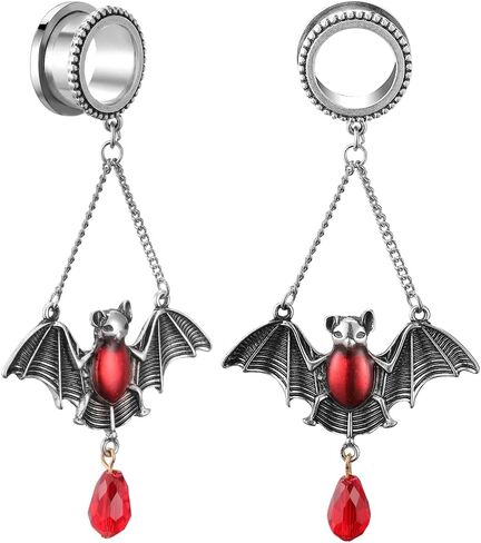TBOSEN Set Stainless Steel Retro Large Dangle Ear Gauges Tunnels Plug Stretching Tapers Screw Fit Tunnels 2g-1" in 6mm-25mm in Kuwait