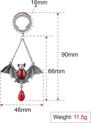 TBOSEN Set Stainless Steel Retro Large Dangle Ear Gauges Tunnels Plug Stretching Tapers Screw Fit Tunnels 2g-1" in 6mm-25mm in Kuwait