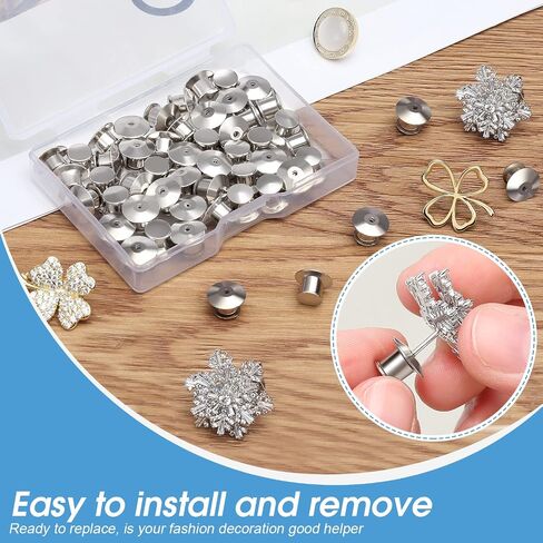 20PCS Locking Pin Back Locking Pin Keeper Clasp, Metal Pin Backing for Brooch Enamel Lapel Pin Lock in Kuwait