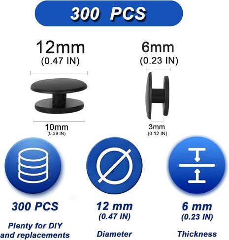 Shoe Charm Backs Buttons, Black, 300 PCS in Kuwait