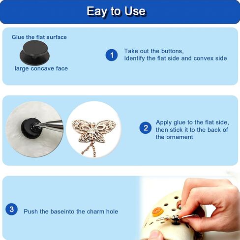 Shoe Charm Backs Buttons, Black, 300 PCS in Kuwait