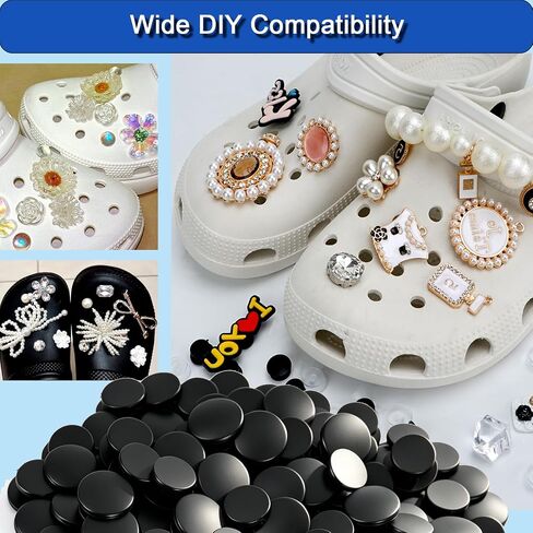 Shoe Charm Backs Buttons, Black, 300 PCS in Kuwait