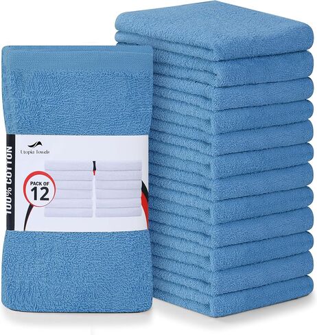 Utopia Towels Kitchen Bar Mops Towels, Pack of 12 Towels - 16 x 19 Inches, 100% Cotton Super Absorbent Beige Bar Towels, Multi-Purpose Cleaning Towels for Home and Kitchen Bars in Kuwait