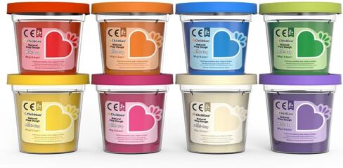 ChildGen Mini Cup Play Dough Set – 8 Pack, Non-Toxic, Natural Sensory Dough for Kids & Toddlers – Montessori Creative Play, Fine Motor Skills, Travel-Friendly Craft Set in Saudi Arabia