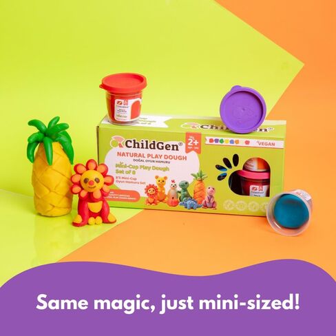 ChildGen Mini Cup Play Dough Set – 8 Pack, Non-Toxic, Natural Sensory Dough for Kids & Toddlers – Montessori Creative Play, Fine Motor Skills, Travel-Friendly Craft Set in Saudi Arabia