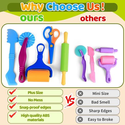 Dough Tools Play Set 22Pcs with Storage Container, Silicone Mat in Kuwait