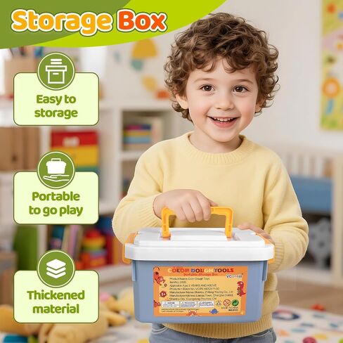 Dough Tools Play Set 22Pcs with Storage Container, Silicone Mat in Kuwait