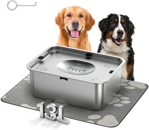 18L Stainless Steel Dog Water Bowl, No Spill Extra Large Water Bowl for Dog in Kuwait