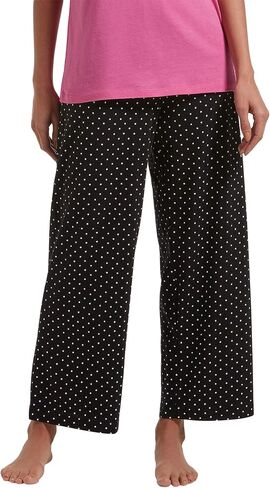 HUE womens Basic Printed Knit Capri Pajama Sleep Pant, Made With Temperature Control Technology in Kuwait