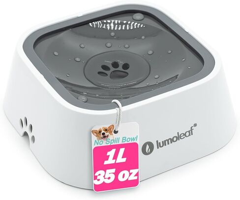 LumoLeaf No Spill Water Bowl for Dogs, Slow Feeder for Messy Drinkers, Drip-Free & Splash-Proof Design (Blue, 70oz). in Saudi Arabia