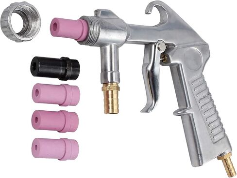 AMTOVL Sand Blasting Guns Sandblaster + 4Pcs Ceramic Nozzles + Extra Iron Nozzle Tip Set in Kuwait