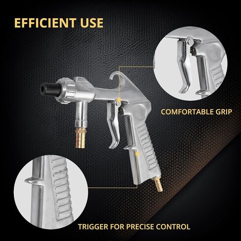 AMTOVL Sand Blasting Guns Sandblaster + 4Pcs Ceramic Nozzles + Extra Iron Nozzle Tip Set in Kuwait