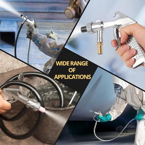 AMTOVL Sand Blasting Guns Sandblaster + 4Pcs Ceramic Nozzles + Extra Iron Nozzle Tip Set in Kuwait