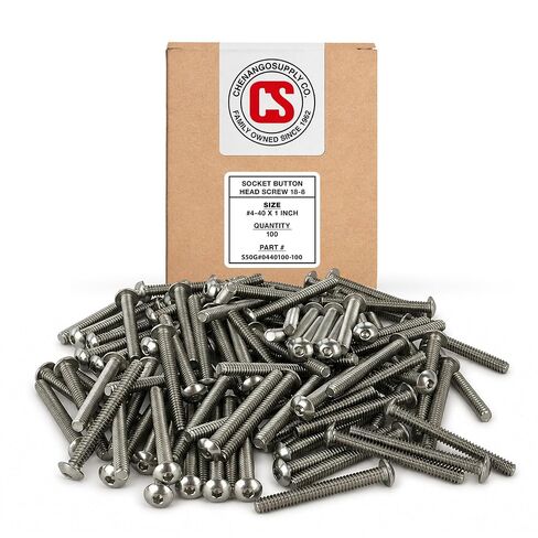 Stainless #4-40 x 3/8" (3/8" to 1-1/2" Available) Socket Button Head Cap Screws, Full Thread, Hex Drive, Stainless Steel 18-8, Machine Thread (4-40 x 3/8") in Kuwait