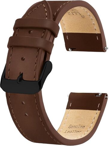 Ritche Christmas Gift Quick Release Leather Watch Bands for Men Women 18mm 20mm 22mm Watch Band Compatible with Samsung Galaxy Watch 4 and 5/5 pro, Black/Brown/Coffee/Light Brown/Pink, Valentine's day gifts for him or her, White Elephant Gifts, Stocking S in Kuwait