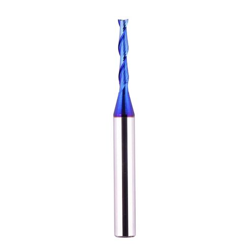 Spiral Router Bits Up Cut 1/8 inch Cutting Dia 1/4 inch Shank Solid Carbide End Mill with Nanco Blue Coating CNC Bits for Wood Cut 3D Carving Engraving in Kuwait