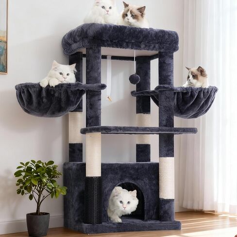 Hey-brother Cat Tree Tower with Large Platform, Spacious Condo, MPJ060G in Saudi Arabia