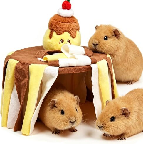 Guinea Pig Hide with Curtain Bottomless Guinea Pig Accessories in Kuwait