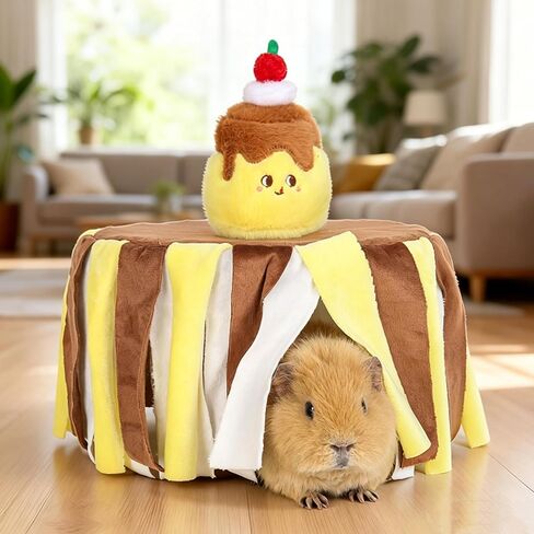 Guinea Pig Hide with Curtain Bottomless Guinea Pig Accessories in Kuwait