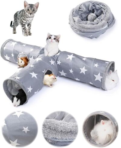 JanYoo Bunny Tunnel Rabbit Hideout Cat Toys for Rabbits Accessories 3 Ways in Kuwait