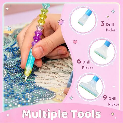 TAVOLOZZA Diamond Art Storage Case, 60 Slots Portable Diamond Painting Kits with Accessories for Craft Rhinestones & Jewelry Beads Organizer Boxes in Kuwait