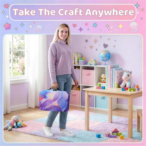 TAVOLOZZA Diamond Art Storage Case, 60 Slots Portable Diamond Painting Kits with Accessories for Craft Rhinestones & Jewelry Beads Organizer Boxes in Kuwait