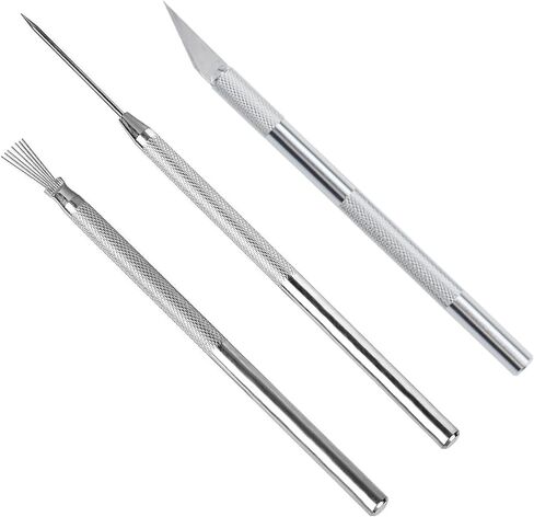 3 in 1 Clay Needle Tools Sculpting Ceramics Pottery Carving Tools for Model Clay Supplies, Ceramic & Pottery Tools Includes Sculpture Feather Pin Carving Knife Needle Texture Tools, LXLVOUEG in Saudi Arabia