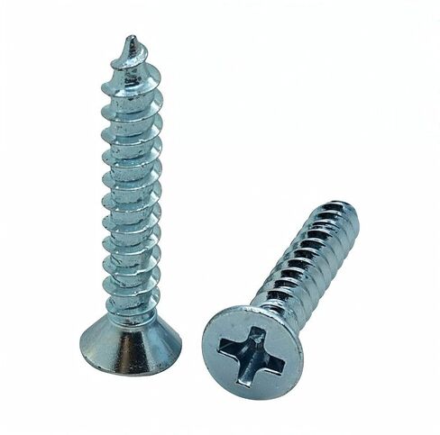 100 Qty #8 x 1" Flat Head Zinc Coated Phillips Head Wood Screws (BCP9) in Kuwait