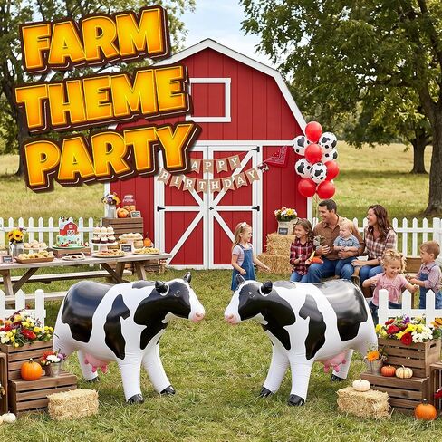 38-Inch Inflatable Cow Pool Float for Kids, Barnyard Party Decoration in Kuwait